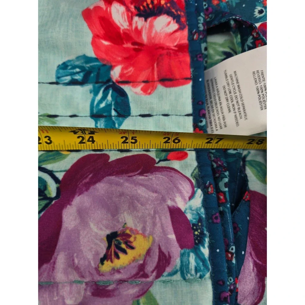 Pioneer Woman Queen Quilt & Shams Set Blue Floral Reversible Country Cottage